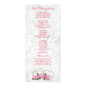 Programme de mariage en damas de coeurs et roses d (Dos)