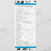 Programme de mariage en damas noir Aqua Trim (Dos)