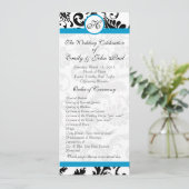 Programme de mariage en damas noir Aqua Trim (Debout devant)
