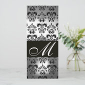 PROGRAMME DE MARIAGE EN DAMAS NOIR ET BLANC MONOGR (Debout devant)