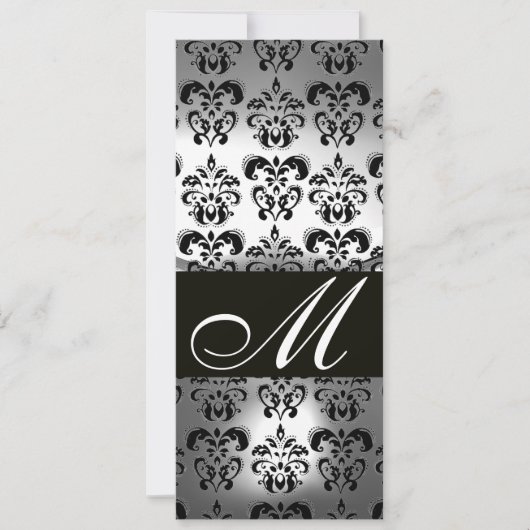 PROGRAMME DE MARIAGE EN DAMAS NOIR ET BLANC MONOGR (Devant)