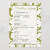 Programme de mariage en damas vert olive (Dos)