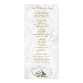 Programme de mariage en damasque Cœurs et fleurs d (Dos)