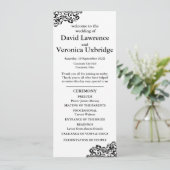 Programme de mariage en dentelle noire et blanche (Debout devant)