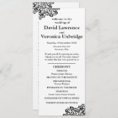 Programme de mariage en dentelle noire et blanche (Devant / Derrière)