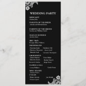 Programme de mariage en dentelle noire et blanche (Dos)