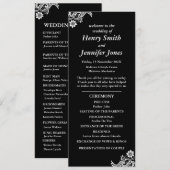 Programme de mariage en dentelle noire et blanche (Devant / Derrière)