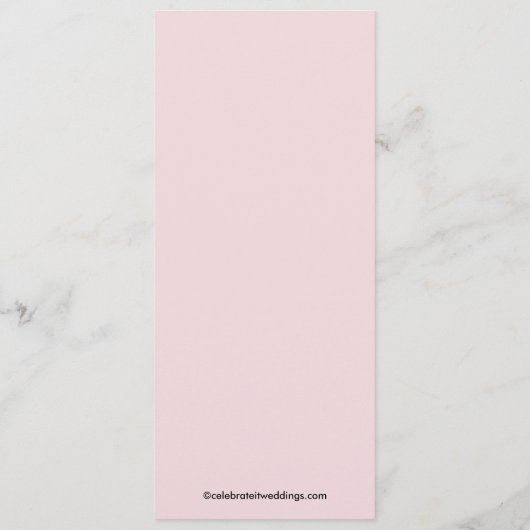 Programme de mariage en dentelle rose (Dos)