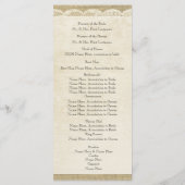 Programme de mariage en dentelle vintage (Dos)