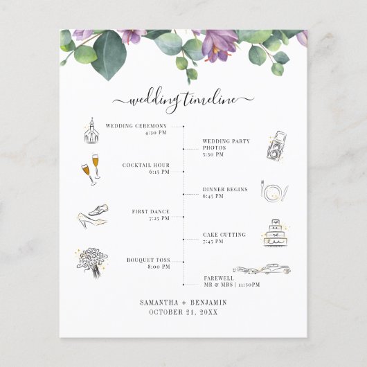 Programme de mariage en écriture eucalyptus botani (Devant)