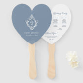 Programme de mariage en éventail Bleu Poussiéreux (Devant et derrière)