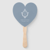 Programme de mariage en éventail Bleu Poussiéreux (Devant)