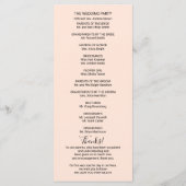 Programme de mariage en feuille d'or rose pêche à  (Dos)