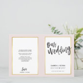 PROGRAMME DE MARIAGE en lettres brossées or cadre  (Debout devant)