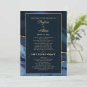 Programme de mariage en marbre bleu marine pour la (Debout devant)