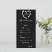 Programme de mariage en noir et blanc (Debout devant)