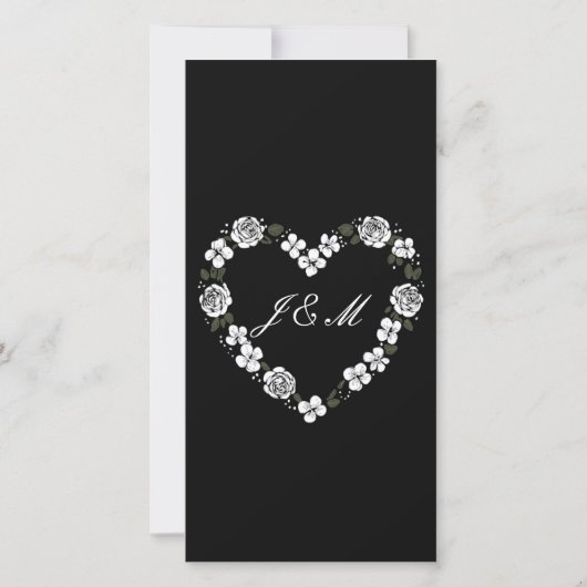 Programme de mariage en noir et blanc (Dos)