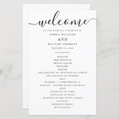 Programme de mariage en noir et blanc (Devant / Derrière)