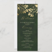 Programme de mariage en or de la forêt enchantée (Devant)