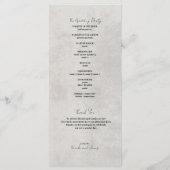Programme de mariage en pierre grise aquarelle Cac (Dos)