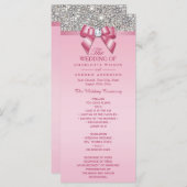 Programme de mariage en soie rose (Devant / Derrière)