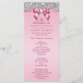 Programme de mariage en soie rose (Devant)