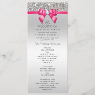 Programme de mariage en soie rose chaud