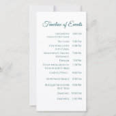 Programme de mariage en soie sarcelle et blush (Dos)