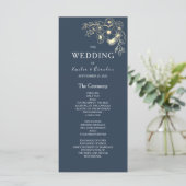 Programme de mariage en terre cuite bleu marine (Debout devant)