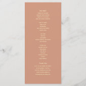 Programme de mariage en terre cuite Boho (Dos)