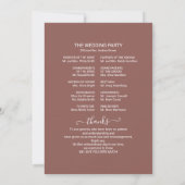 Programme de mariage en terre cuite Monogram (Dos)