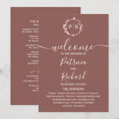 Programme de mariage en terre cuite Monogram (Devant / Derrière)