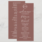 Programme de mariage en terre cuite Monogram (Devant / Derrière)