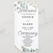 Programme de mariage encadré de verdure naturelle (Devant / Derrière)