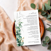 Programme de mariage et de bienvenue avec verdure