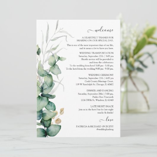 Programme de mariage et de bienvenue de la verdure (Debout devant)