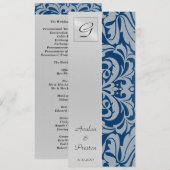 Programme de mariage et invitation en damas royal (Devant / Derrière)