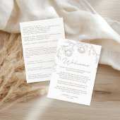 Programme de mariage et lettre d'accueil sépia vin