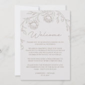Programme de mariage et lettre de bienvenue sépia (Devant)