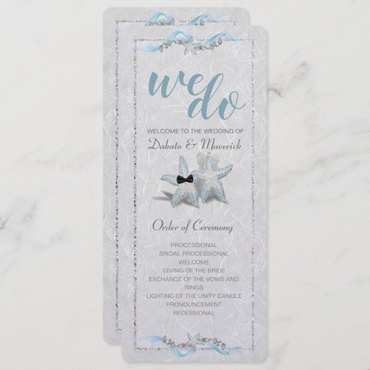Programme de mariage étoile de mer (Devant / Derrière)