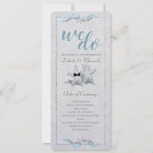 Programme de mariage étoile de mer (Devant)
