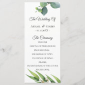 Programme de Mariage Eucalyptus Chic Moderne (Devant)