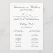 Programme de mariage Eucalyptus vert moderne (Dos)