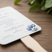Programme de mariage éventail en tulipes bleues de
