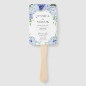 Programme de mariage éventail Hydrangea Bleu (Devant)
