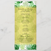 Programme de mariage | Exotic Green Feuilles tropi (Dos)