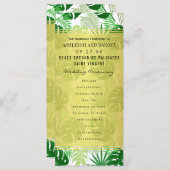 Programme de mariage | Exotic Green Feuilles tropi (Devant / Derrière)