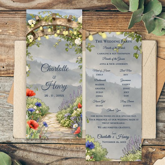 Programme de mariage extérieur sous l'arboretum du