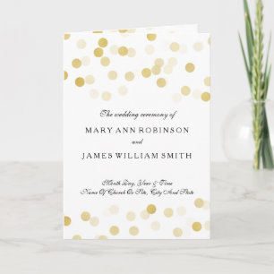 Programme de mariage Faux Gold Foil Parties scinti