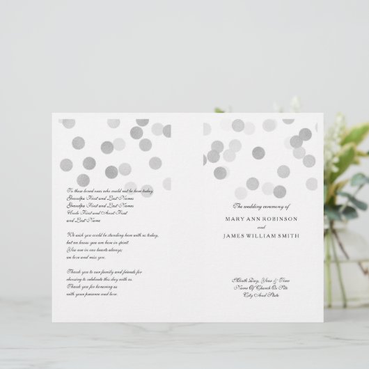 Programme de mariage Faux Parties scintillant à hu (Debout devant)